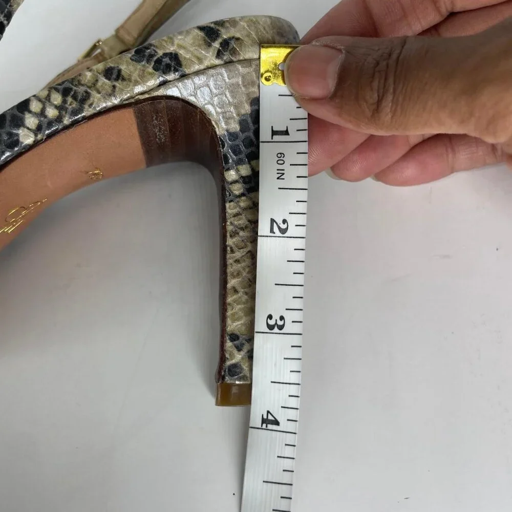 Cole Haan Nike Air Office Siren Snakeskin Peep Toe Slingback Heels Size 7.5M